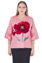 Plus Size Floral Motif Watermelon Sleeve Blouse