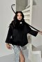 Black Collar Brooched Lined Thai Feather Jacket Bolero