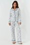 Shirt Collar Floral Print Long Sleeve Extra Soft Homewear Pajama Set
