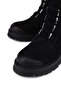 Women's Genuine Leather Black Nubuck Heeled Boots - 3