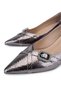 Women's Faux Leather Mink Heeled Shoes - 3
