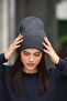 Women's Gray Ribbed Knitted Beanie - Soft Textured Winter Hat - 5