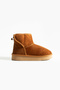 Tan Suede Fur Lined Winter Women's Boots – Suede Long Boots, Women's Winter Shoes, Fur Lined Women's Boots - 6