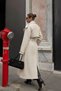 Epaulette and Piece Detail Lined Premium Quality Relaxed Fit Belted Women’s Melton Coat Jacket - 4