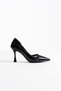 Angela women's black patent leather high heeled shoes