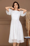 Sequin Sequin Dress Midi Length - White - 4