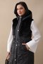 Black Puffer Vest with Plush Detail on the Front - 2