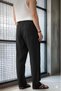Men's Black Linen Muslin Wide Leg Trousers - 2