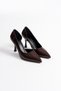 Angela Women's Bitter Brown Patent Leather Heeled Shoes - 2