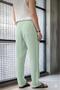 Men's Green Linen Muslin Blend Wide Leg Trousers - 3