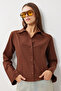 Bell Sleeve Bodycon Woven Shirt Lub0300 Brown - 2