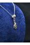 Reverse Bat Horror Halloween Themed Bat Model Steel Pendant and Steel Chain Necklace - 7
