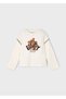 Girl's Cream Printed Long Sleeve T-Shirt 4012 - 4