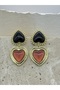 Perla Heart Vintage Steel Earrings - 3