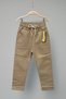 Beige Children's School Trousers with Elastic Waist and Lace-Up