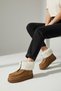 Women's Tan Boots Fur Plush Lined Zippered Winter Casual Boots Orthopedic Comfortable Sole - 3