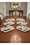 6 Pieces Coffee Presentation Tray Mesh Patterned Rectangular White - 4