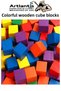 Colorful Wooden Cube Blocks 3X3X3Cm 96Pcs Wood Colorful Square Block Educational Developer Toy Cube Mat - 4