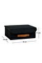 Black Jute Covered Cabinet Drawer Inner Jewelry Laundry Folding Storage Box Basket 30X23X11 - 2