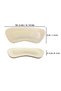 Genuine Leather Shoe Heel Anti-Shock Pad, Sponge-Filled Adhesive Heel Back Insoles, Cream - 7