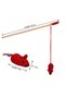 Knitted Cat Fishing Rod with Wooden Bell and Mouse Toy Cat Toy - 3