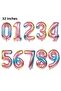 Rainbow Balloon Colorful Age Balloon Number Concept 4 Age Balloon Birthday Set Age Balloon Set - 4