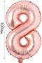Foil Balloon Number 8 Helium Balloon 100 Cm Rose Color