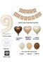 1 Year Old Retro Birthday Set; Cream Number Foil, Banner, Heart Foil, and Latex Balloon - 2