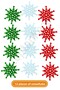 Christmas Pine Tree Ornament 6 cm Snowflake Ornaments 12 Pieces