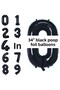 Number Foil Balloon Black Color 34'' (76cm) - 4