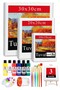 Square Canvas 3 Pieces 10X10 20X20 30X30Cm Blank Canvas Painting with 6 Acrylic Paint Brush Palette Picture Canvas Ak