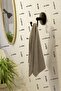Black Economical 3-Piece Bathroom Set, Assembled Set, Double Robe Holder - Long Towel Holder - Round Towel Holder - 5