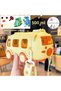 Teddy Bear Water Bottle, Bus Water Bottle, Teddy Bear Print Themed Water Bottle, Teddy Bear Car Water Bottle with Straw, 500ml