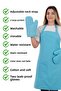 Simple Set of 3 Kitchen Apron Set with Adjustment Hanger and Pocket (2 GLOVES) Chef Waiter Cafe Cook Barista - 2