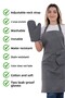 Simple Set of 3 Kitchen Apron Set with Adjustment Hanger and Pocket (2 GLOVES) Chef Waiter Cafe Cook Barista - 2