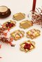 Tador's Gold Set of 6 Sugar Bowl Turkish Delight Bowl Snack Bowl Coffee Side Presentation Bowl Decorative Square Bowl with Handles - 2