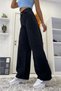 Anna Terrace High Waist Lycra Wide Leg Trousers Loose Fit - Draped Palazzo Trousers - 2