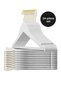 Set of 24 - White Gold Hook Wooden Look Plastic Hanger Clothes Dress Shirt Hanger