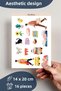 Colorful Sticker Set, Large Size, 16 Pieces Waterproof, Sticker Set, Laptop, Phone, Suitcase Compatible - 3