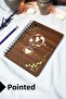 Flying Balloon Wooden Cover Spiral Notebook - Dotted Notebook - 60 Sheets (120 Pages) - A5 15X21 cm