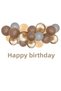 Rosegold Color Calligraphy Happy Birthday Banner and Balloon Set Brown Rosegold Cream Latex Balloon Set