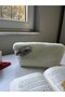 Cute Dog Plush Washable Zippered Gingham Lined Cloth Pen Holder Pencil Case Makeup Bag - 2
