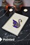 Swan Themed Wooden Cover Notebook - Dotted Notebook - Agenda - School Notebook (A5 - 120 Pages)