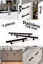 128 Mm Stainless Black Handle 5 Pieces Furniture Drawer Cloakroom Kitchen Cabinet Handle 4251