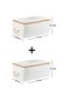 Set of 2 Medium Size Beige Printed under Base Sofa Bed Type Sweater Pike Organizer Blanket Pouch 52X28X21 - 8