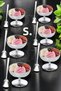 6-Person Ice Cream Bowl Set with Footed Magnolia Ice Cream Bowl, Dessert Bowl and Ice Cream Spoon Set Steel