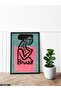 One Piece Black Wooden Framed Painting with Pink Background and Brücke Written on It - 2