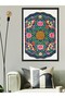 Round Mandala Pattern One Piece Black Wooden Framed Painting