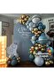 Balloon Set Chrome Gold-Deep Ocean-Storm Blue 100-Piece Balloon Chain Set