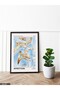 Blue Marble Pattern Affection Written One Piece Black Wooden Framed Painting - 2